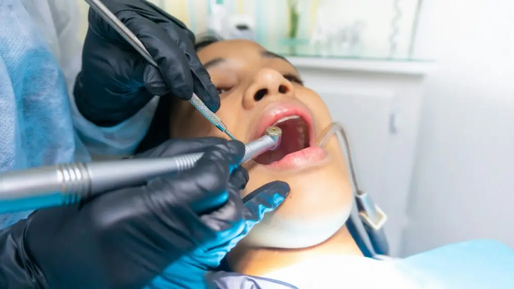 Nervous sedation dentistry patient getting an exam